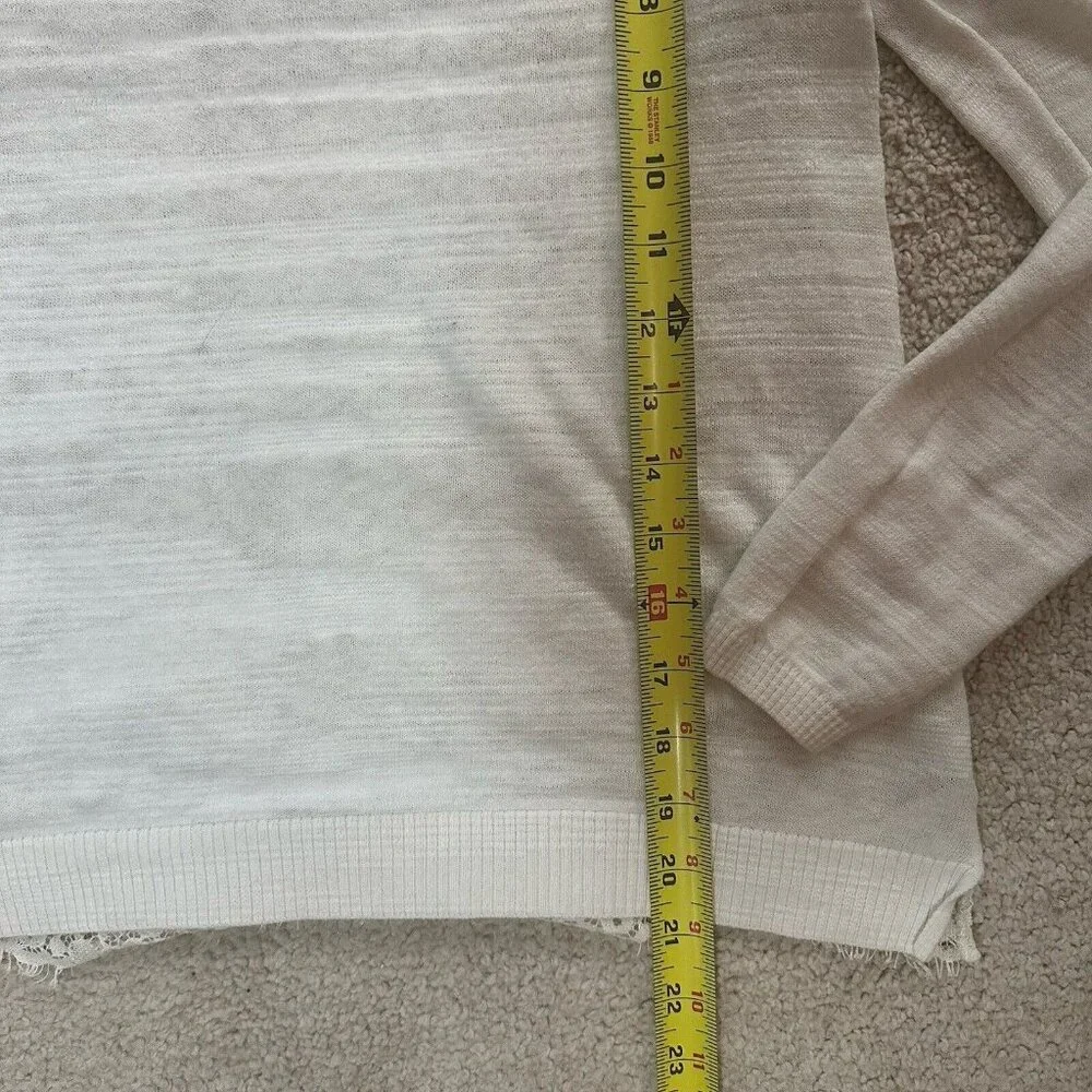 Cabi Sweater Women's XS White Cream Sophia Lace Back Sweater Feminine 5005 - Picture 8 of 14